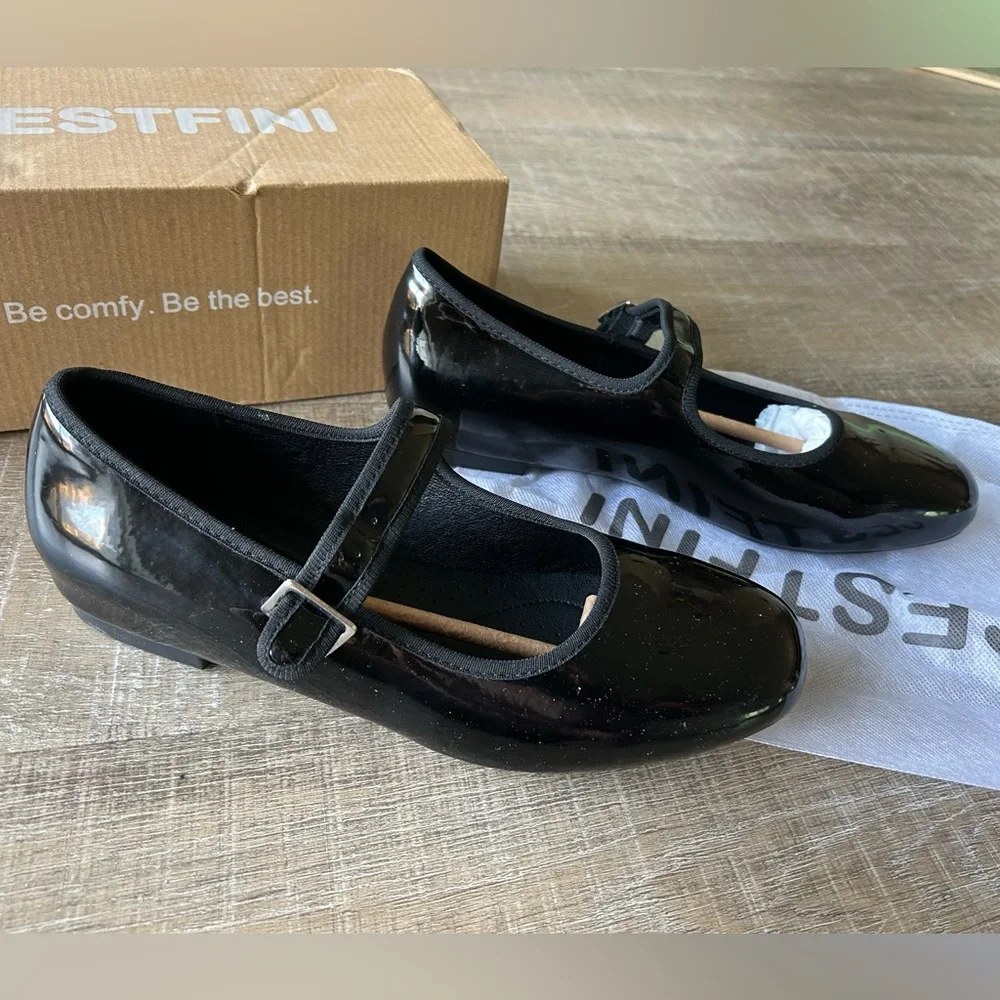 Cestfini Classic Black Mary Jane Flat, Sz 10 - Picture 8 of 10